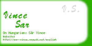 vince sar business card